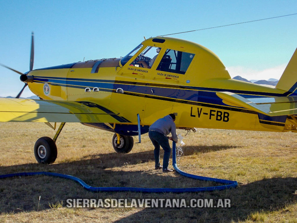 Incendio sobre las Sierras de la Ventana