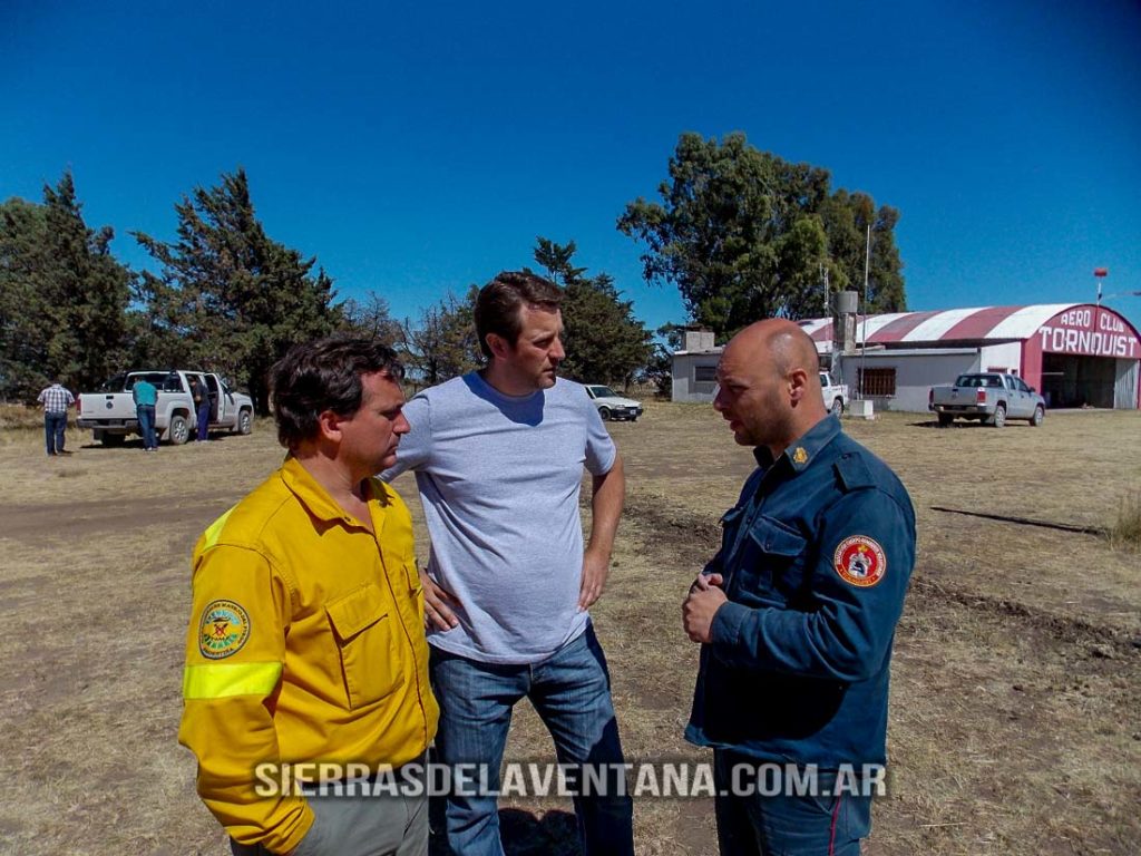 Incendio sobre las Sierras de la Ventana