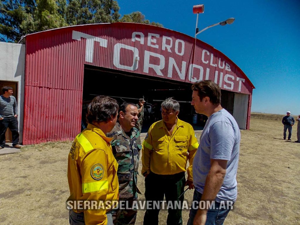 Incendio sobre las Sierras de la Ventana