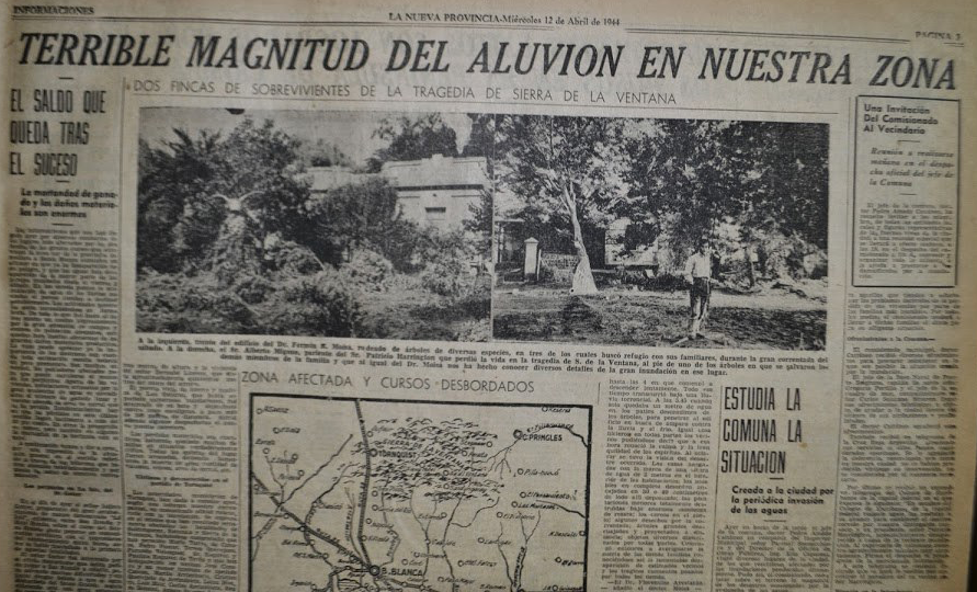 inundación en sierra de la ventana