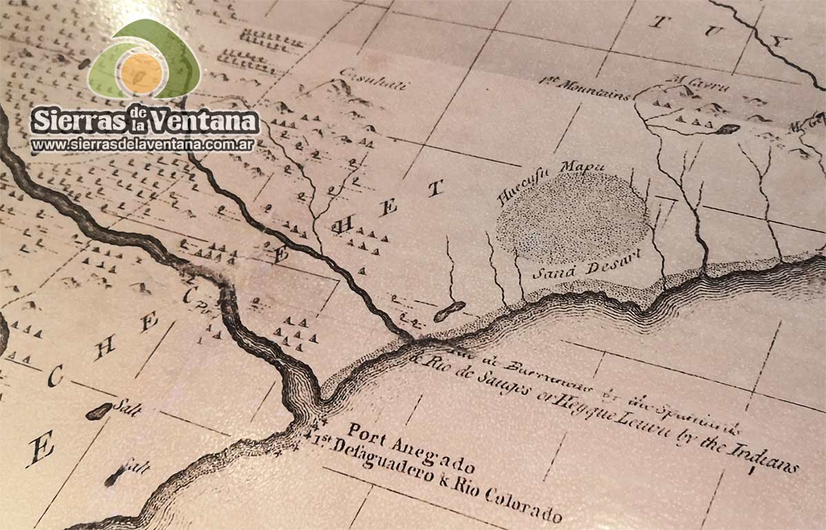 Mapa de las Crónicas de Caciques y etnias en la Sierra de la Ventana