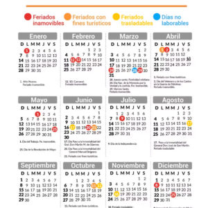 Calendario de feriados 2024 para Sierra de la Ventana y Villa Ventana