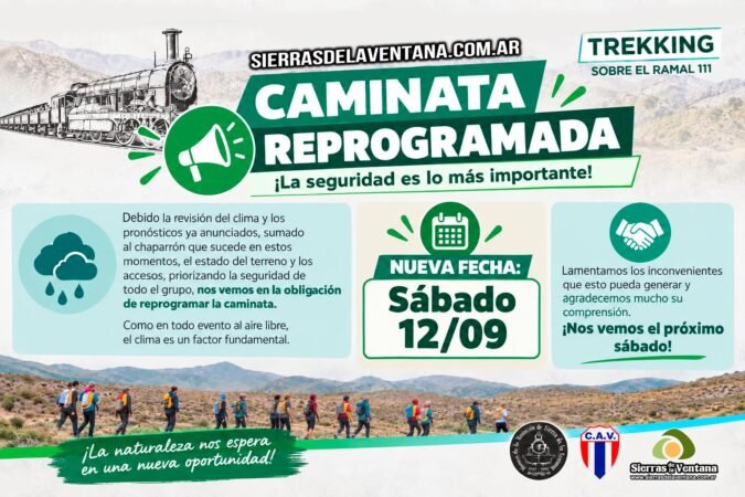 Reprogramaron la caminata sobre el Ramal 111 por las condiciones climáticas